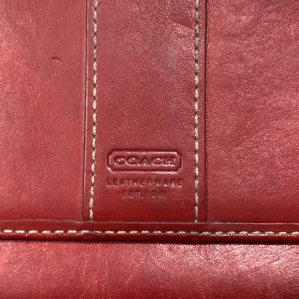 Coach Hamiltonian Trifold Red Leather Wallet - Picture 2 of 12